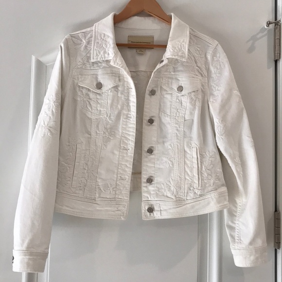 pilcro white denim jacket